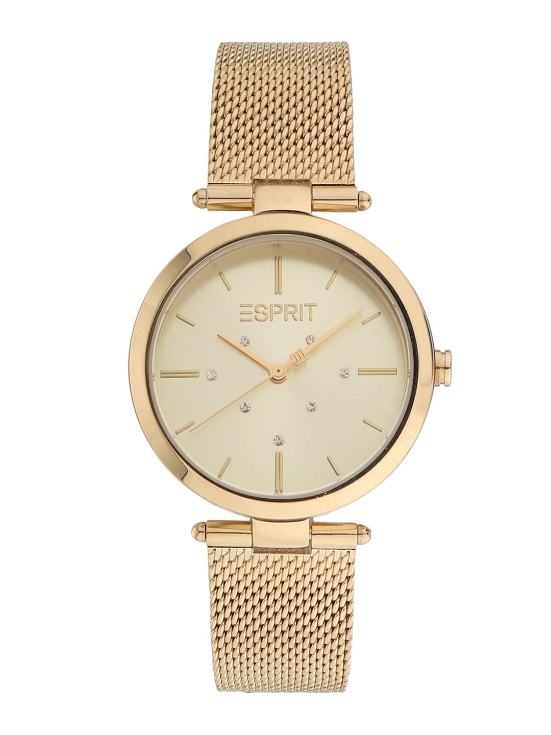 

ESPRIT Women Embellished Brass Dial & Stainless Steel Straps Analogue Watch ES1L283M0055, Gold
