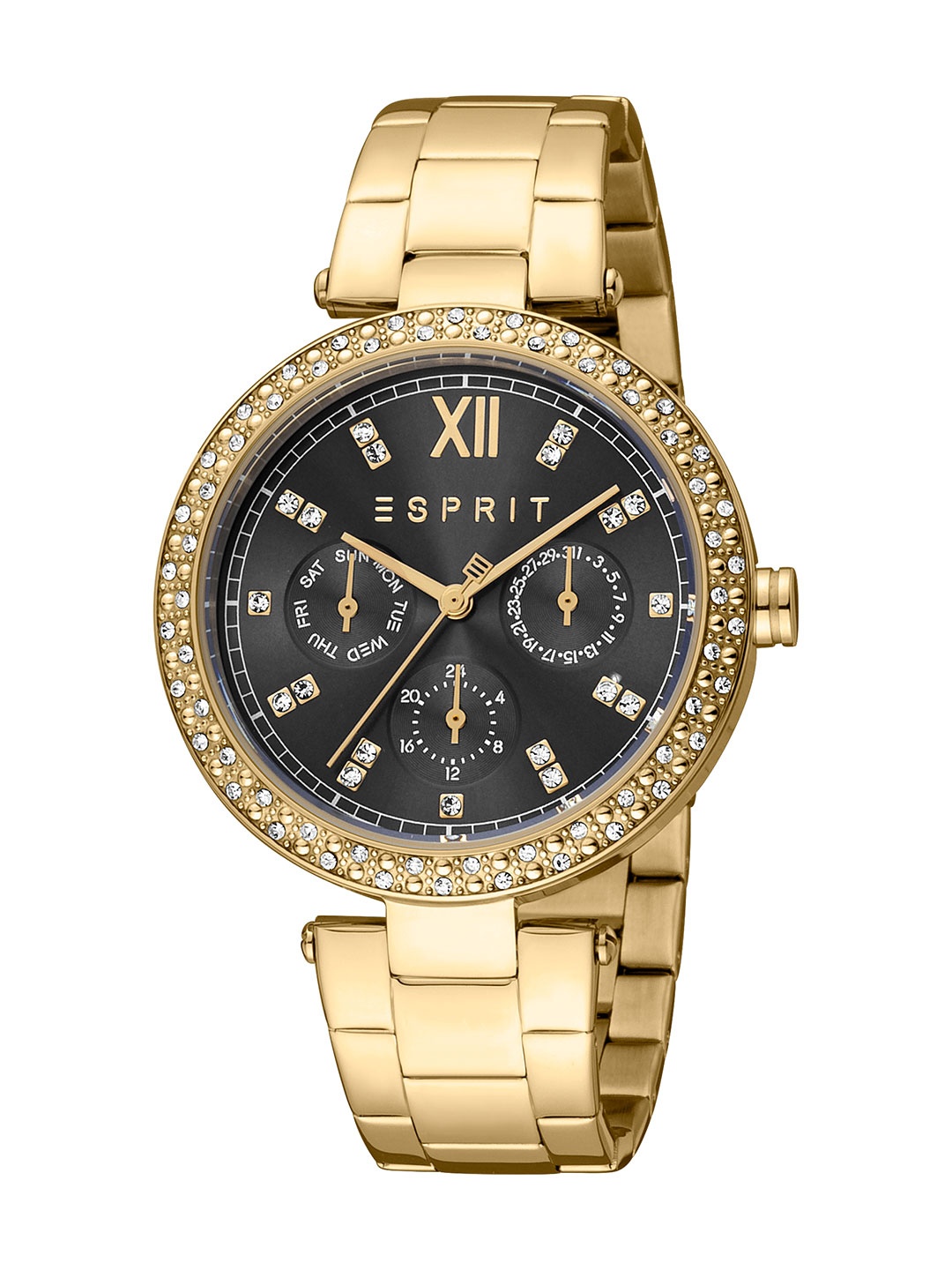 

ESPRIT Women Brass Dial & Stainless Steel Straps Analogue Watch ES1L189M1075, Gold