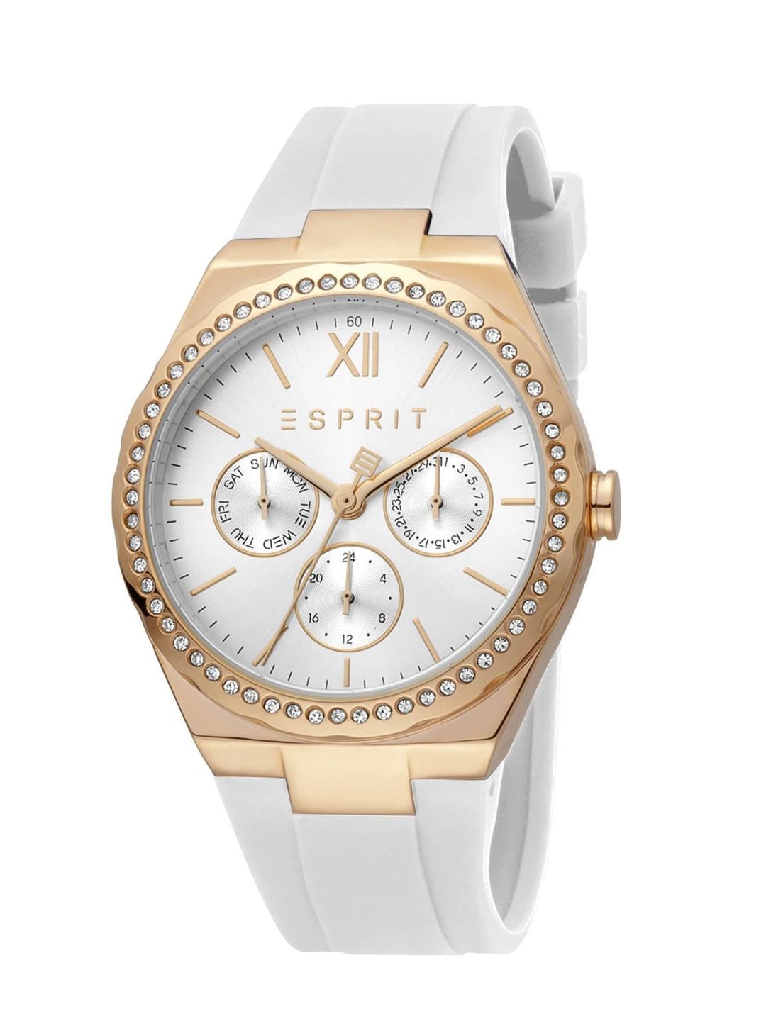 

ESPRIT Women Embellished Dial & Straps Analogue Watch ES1L380P0025, White