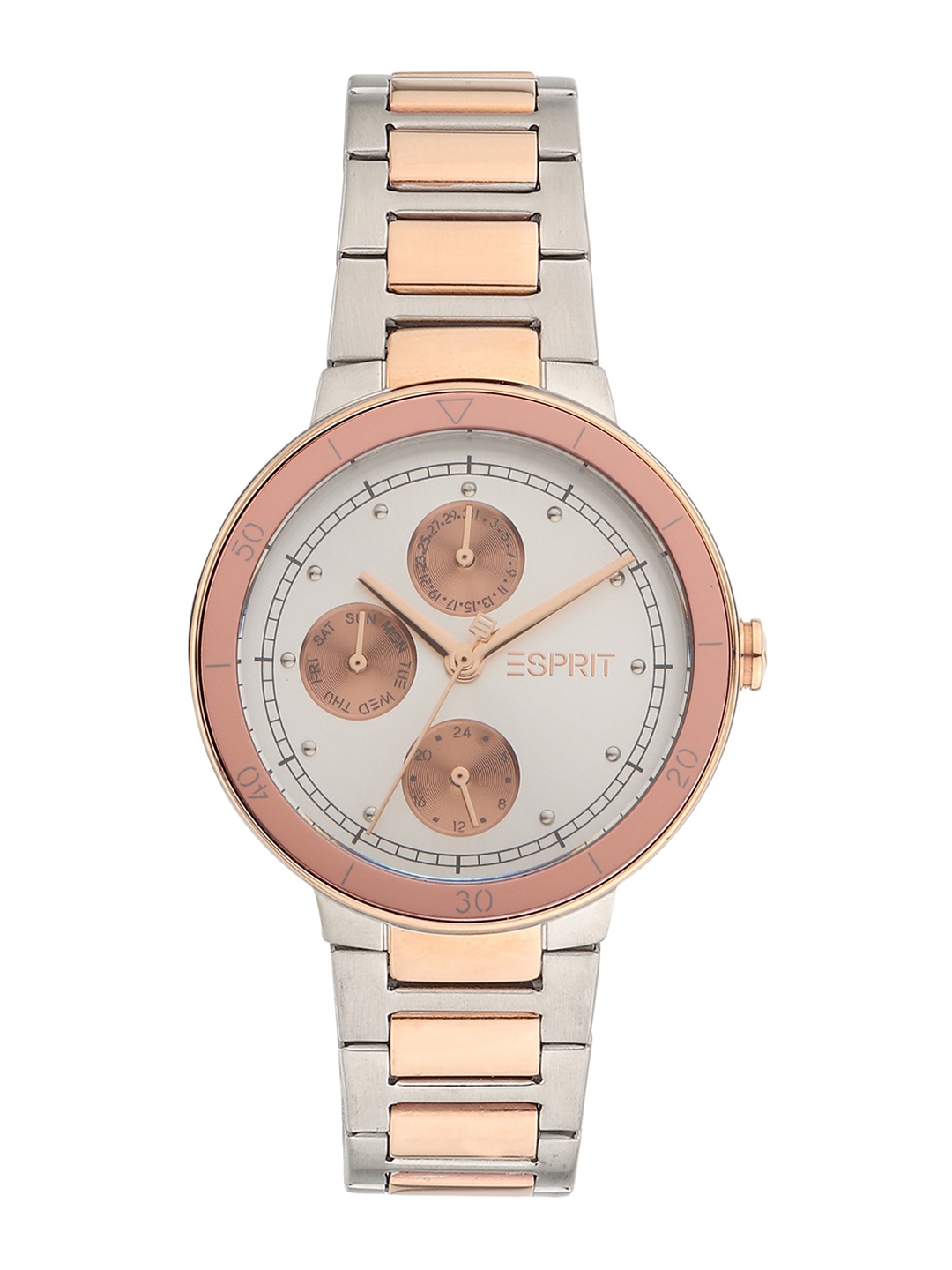 

ESPRIT Women Stainless Steel Round Shape Bracelet Style Analogue Watch ES1L226M0055, Silver