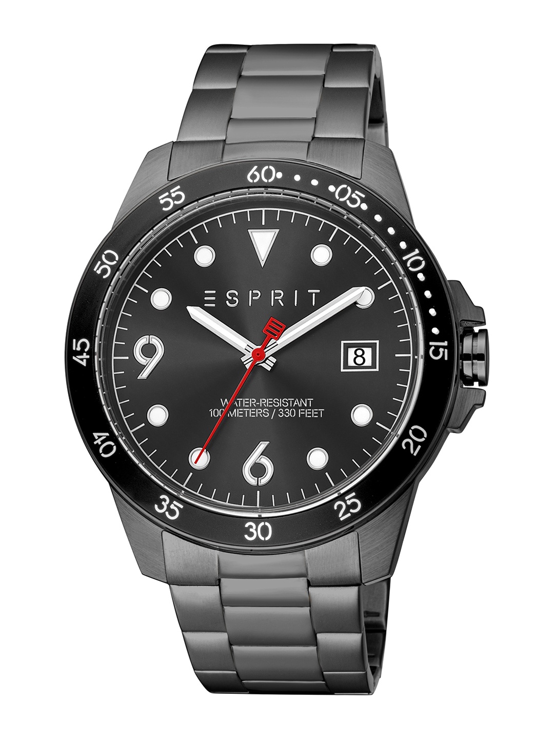 

ESPRIT Men Textured Dial & Stainless Steel Straps Reset Time Analogue Watch ES1G389M0055, Black