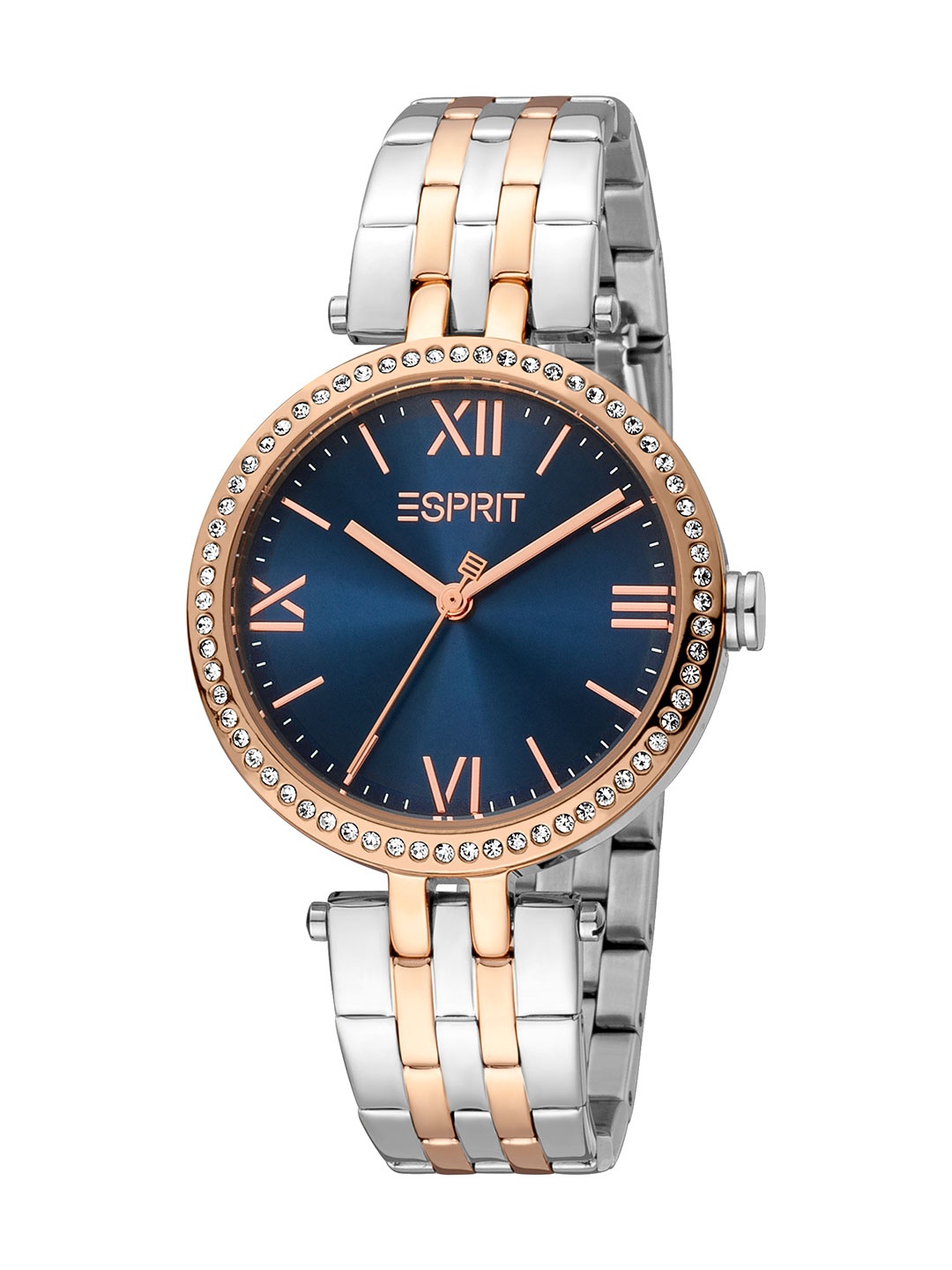 

ESPRIT Women Embellished Brass Dial & Stainless Steel Straps Analogue Watch ES1L377M0055, Silver