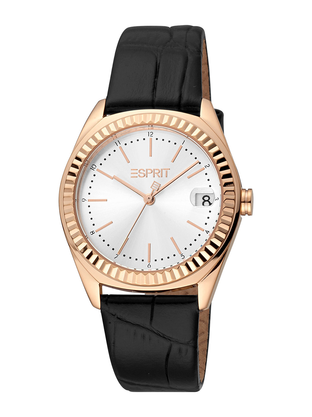 

ESPRIT Women Brass Dial & Leather Straps Analogue Watch ES1L383L0025, Black
