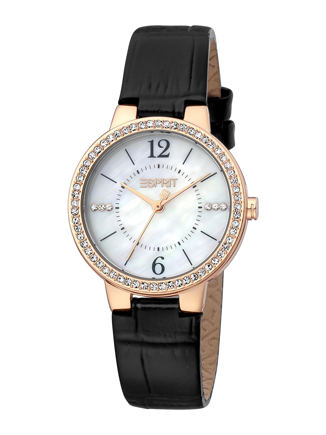 

ESPRIT Women Embellished Brass Dial & Stainless Steel Straps Analogue Watch ES1L228L2075, Black