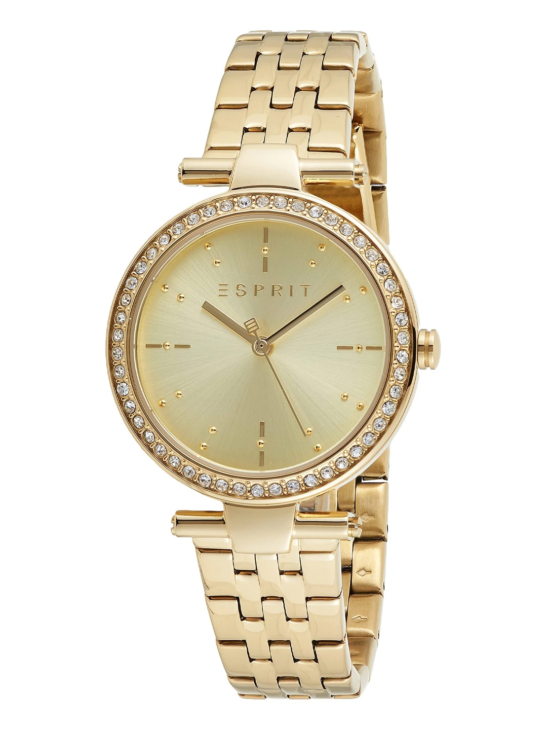 

ESPRIT Women Stainless Steel Round Shape Bracelet Style Analogue Watch ES1L153M1035, Gold