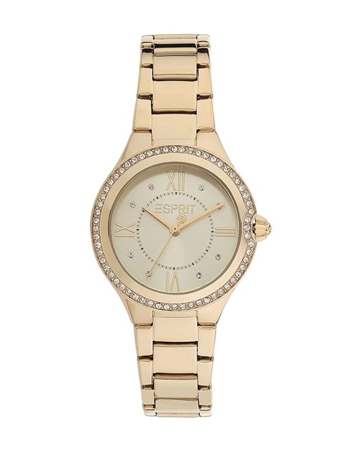 

ESPRIT Women Brass Dial & Stainless Steel Straps Analogue Watch ES1L263M0065, Gold