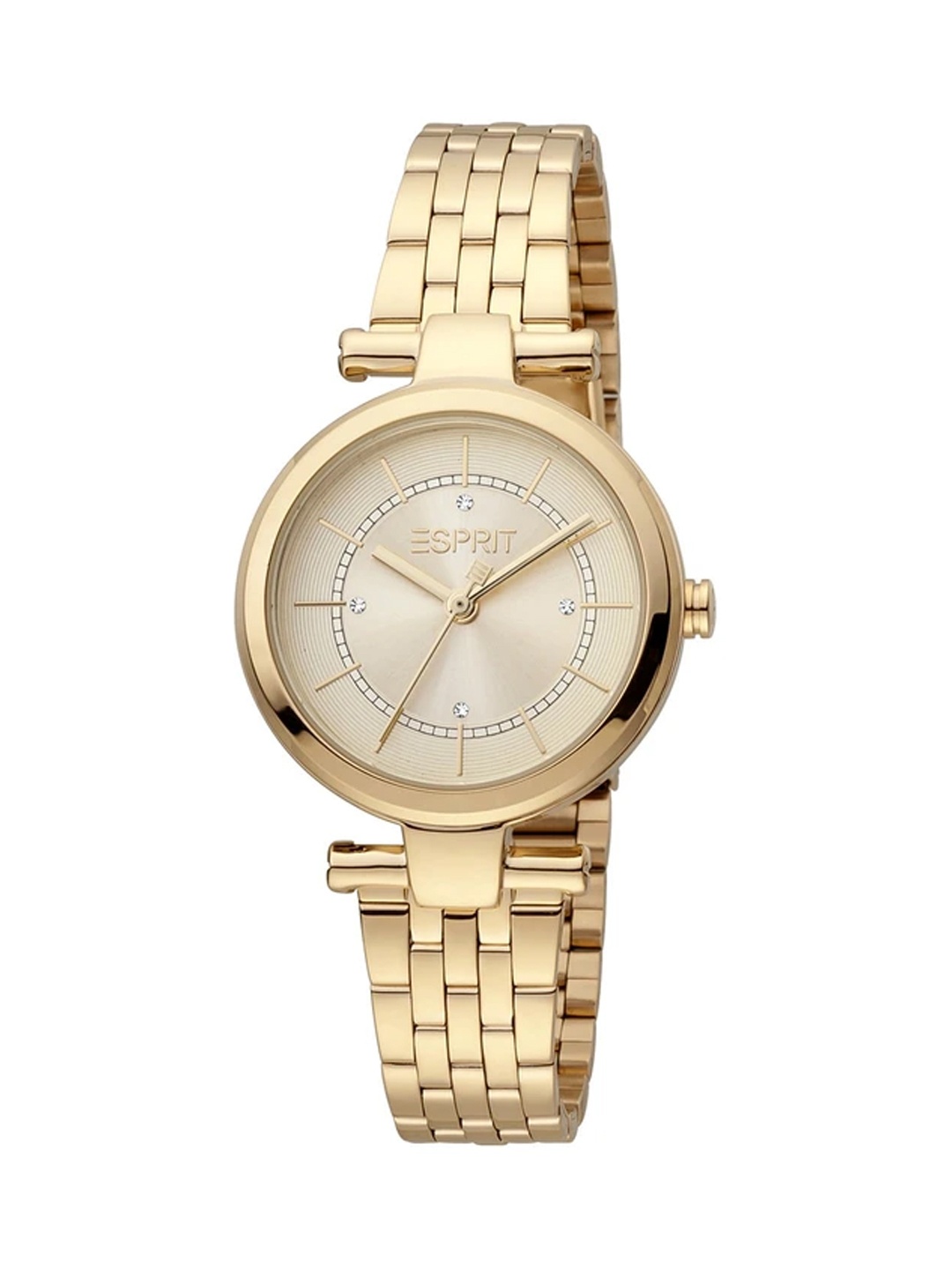 

ESPRIT Women Brass Dial & Stainless Steel Straps Analogue Watch ES1L196M0065, Gold