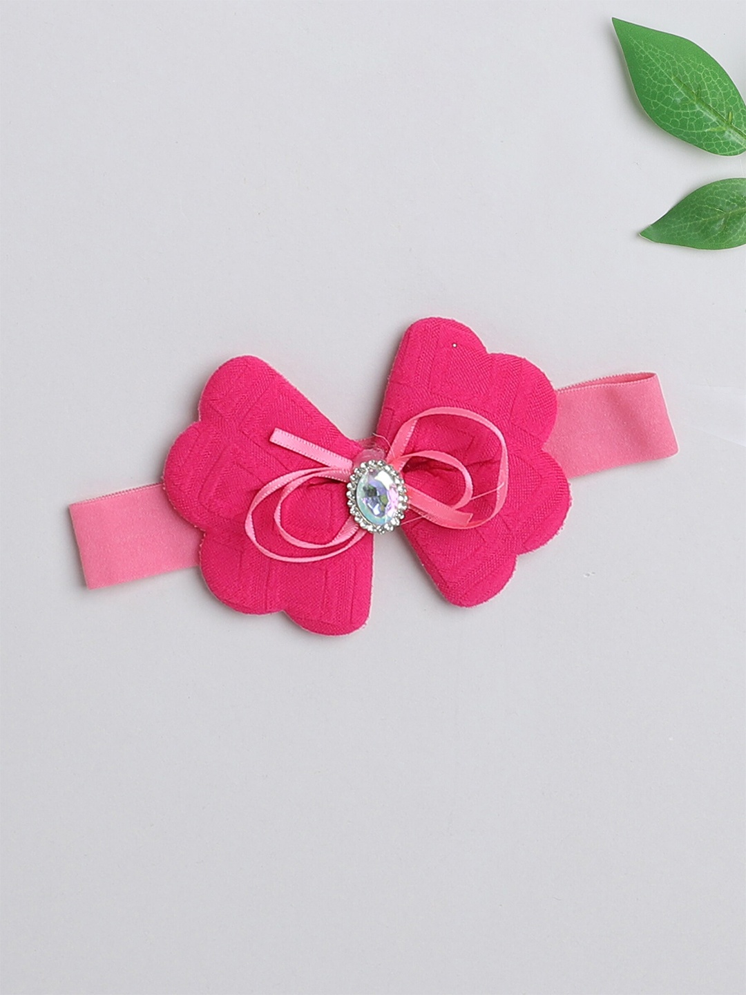 

The Magic Wand Girls Bow & Stone Hairband, Fuchsia