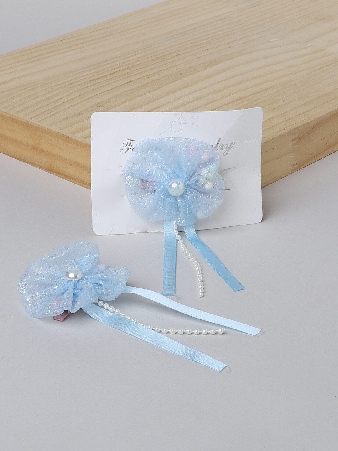 

The Magic Wand Girls Floral Embellished Alligator Clip, Blue