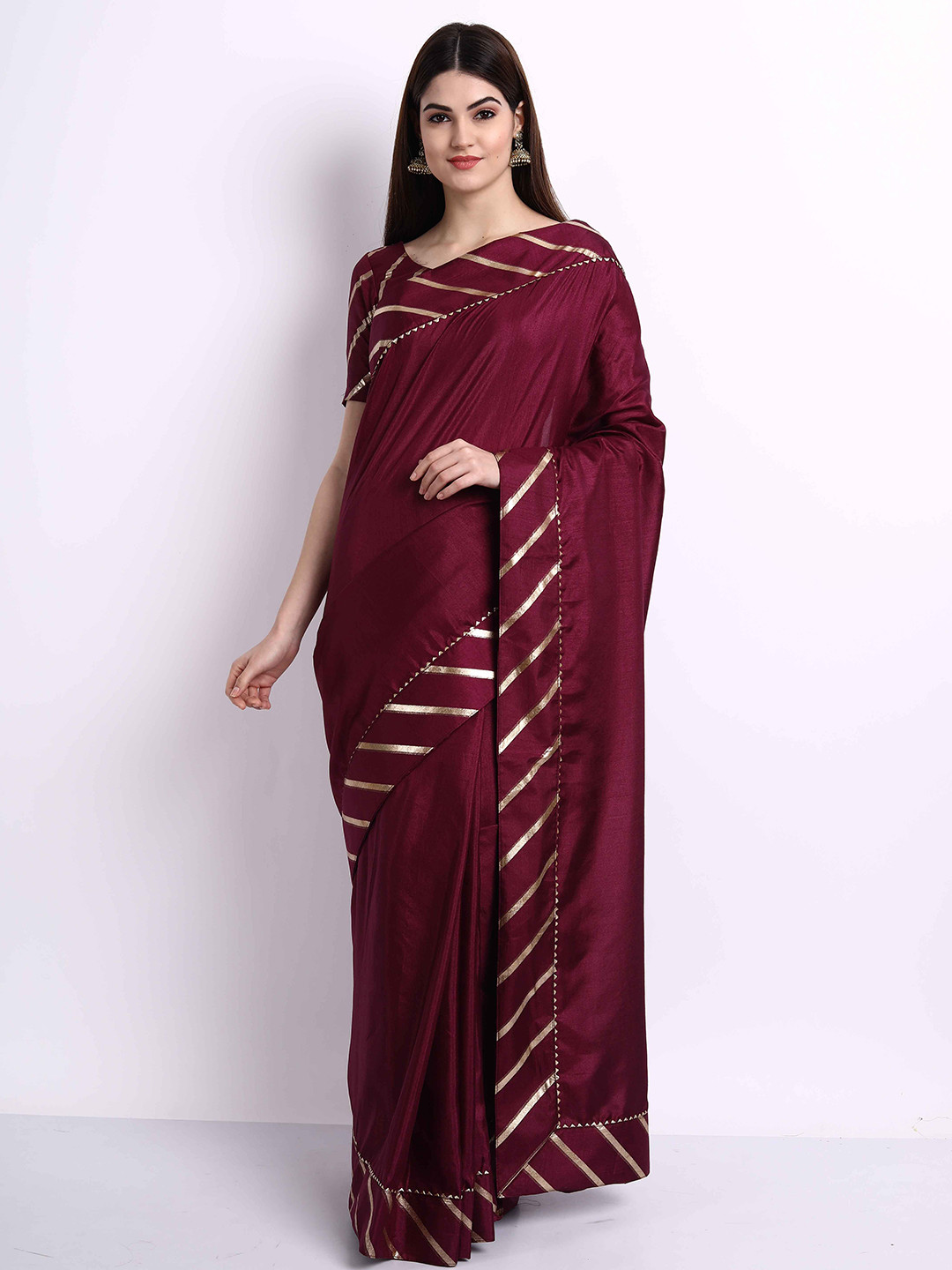 

choiceit Geometric Printed Saree, Mauve
