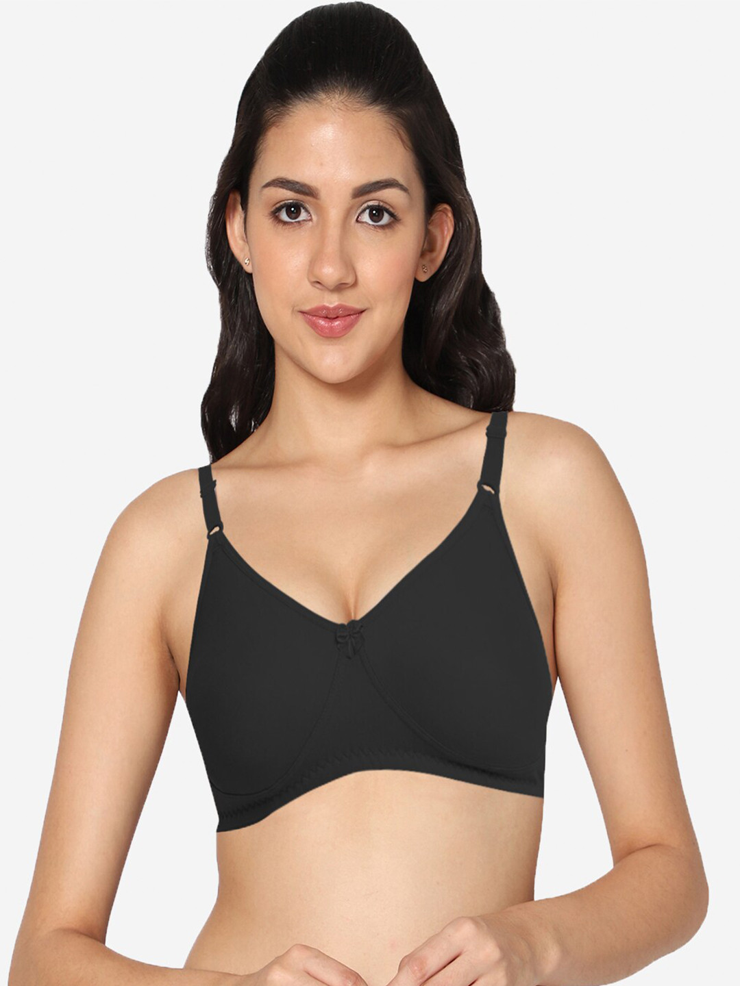 

In Care Full Coverage Heavily Padded Pure Cotton Push Up Bra with All Day Comfort, Black