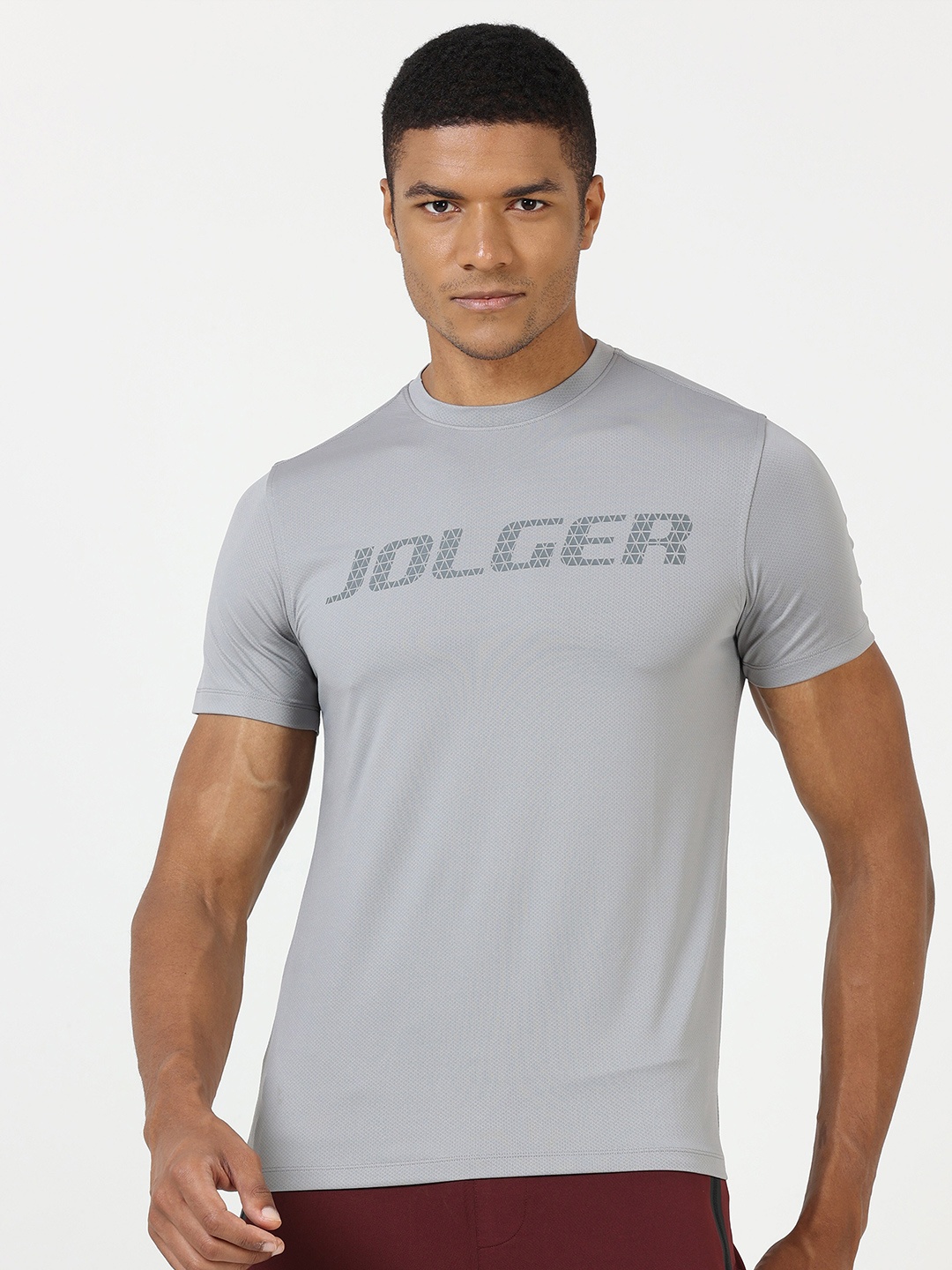 

Jolger Men's Thermoregulated Quick Wicking Graphic Print T-shirt, Grey