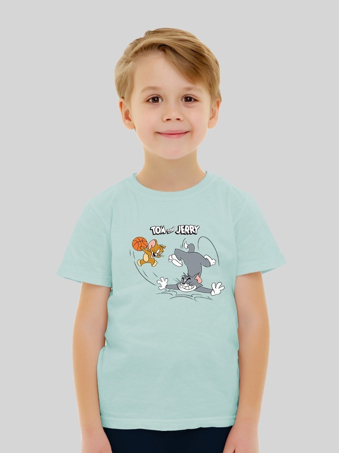 

Minute Mirth Infant Boys Tom & Jerry Printed Pure Cotton T-shirt With Shorts, Green