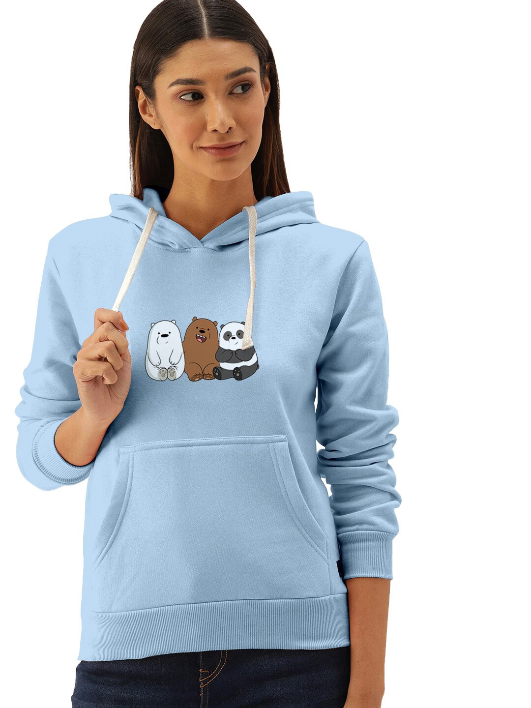 

BAESD Graphic Printed Hooded Cotton Pullover, Blue