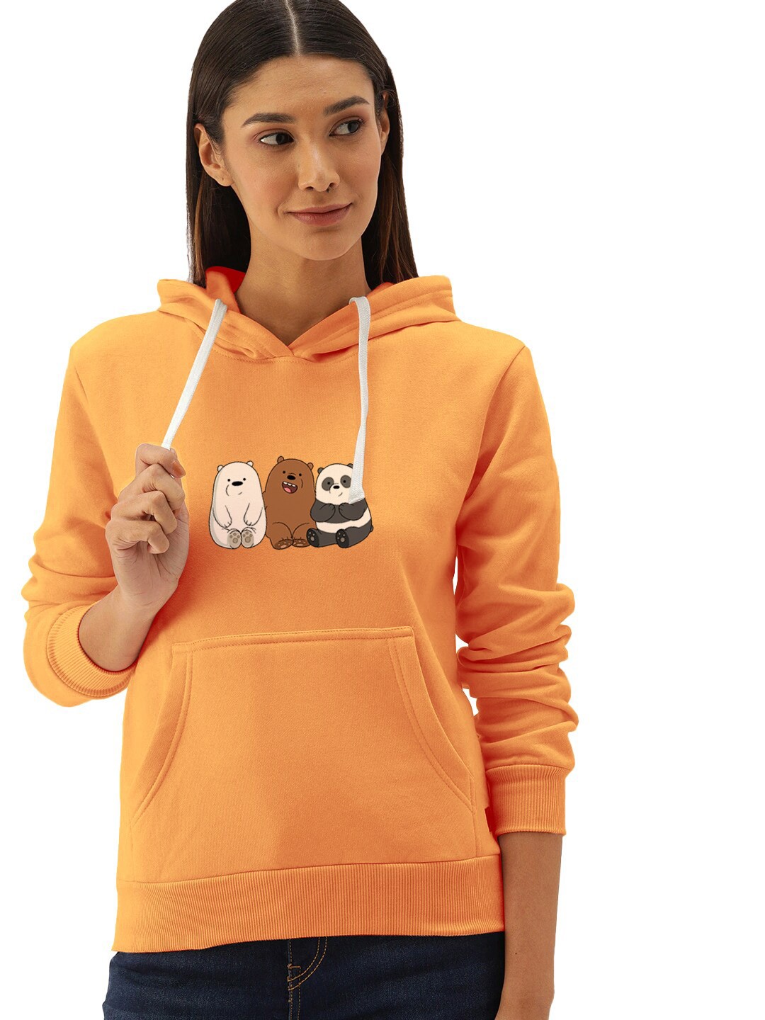 

BAESD Printed Cotton Hooded Pullover Sweatshirt, Orange