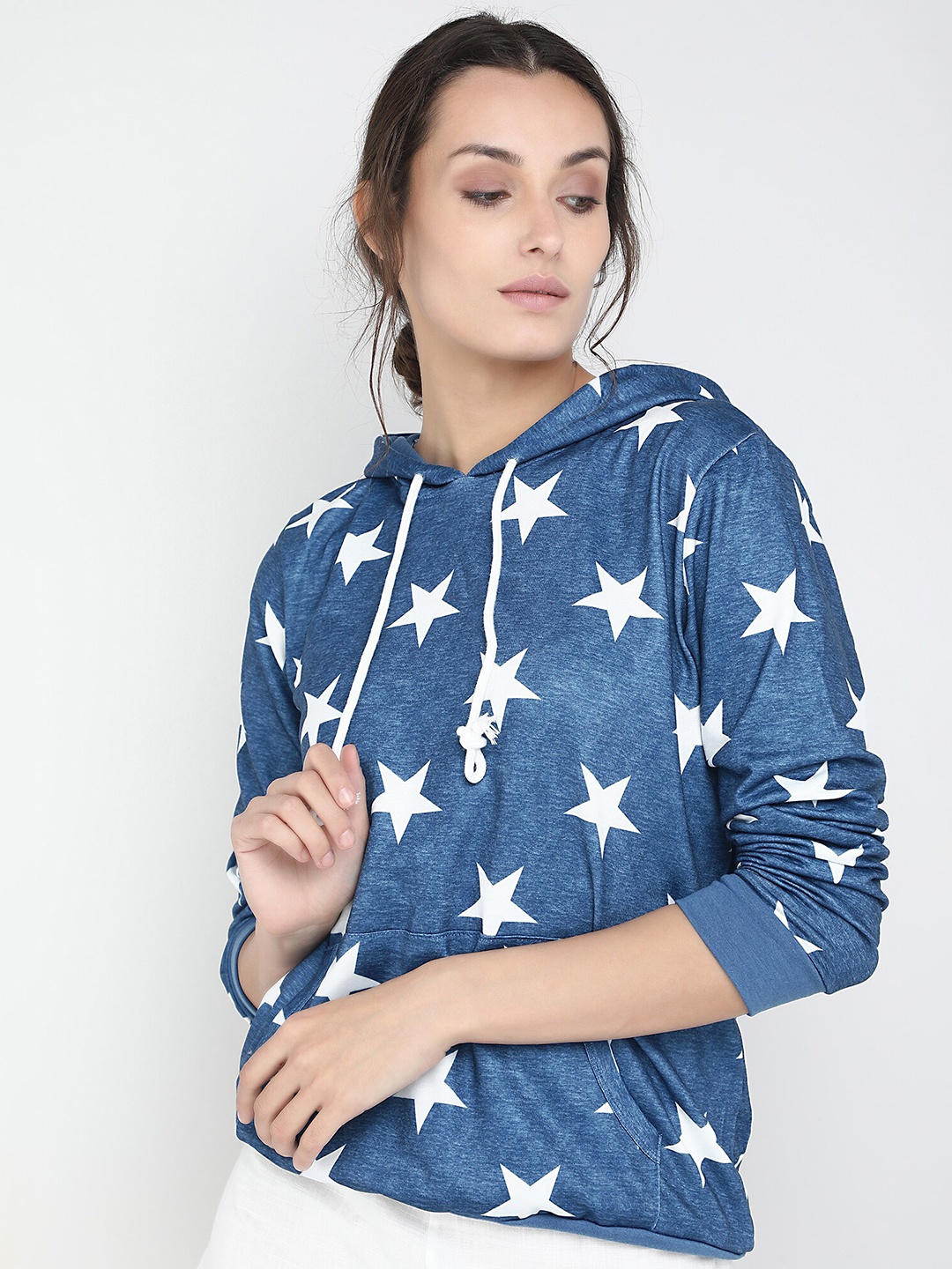 

LULU & SKY Geometric Printed Hooded Sweatshirt, Blue