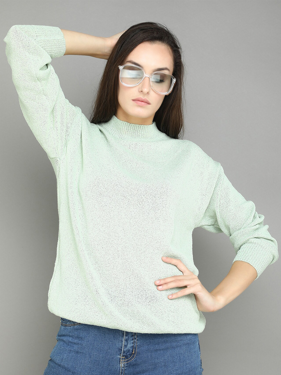 

LULU & SKY High Neck Pullover Sweater, Green