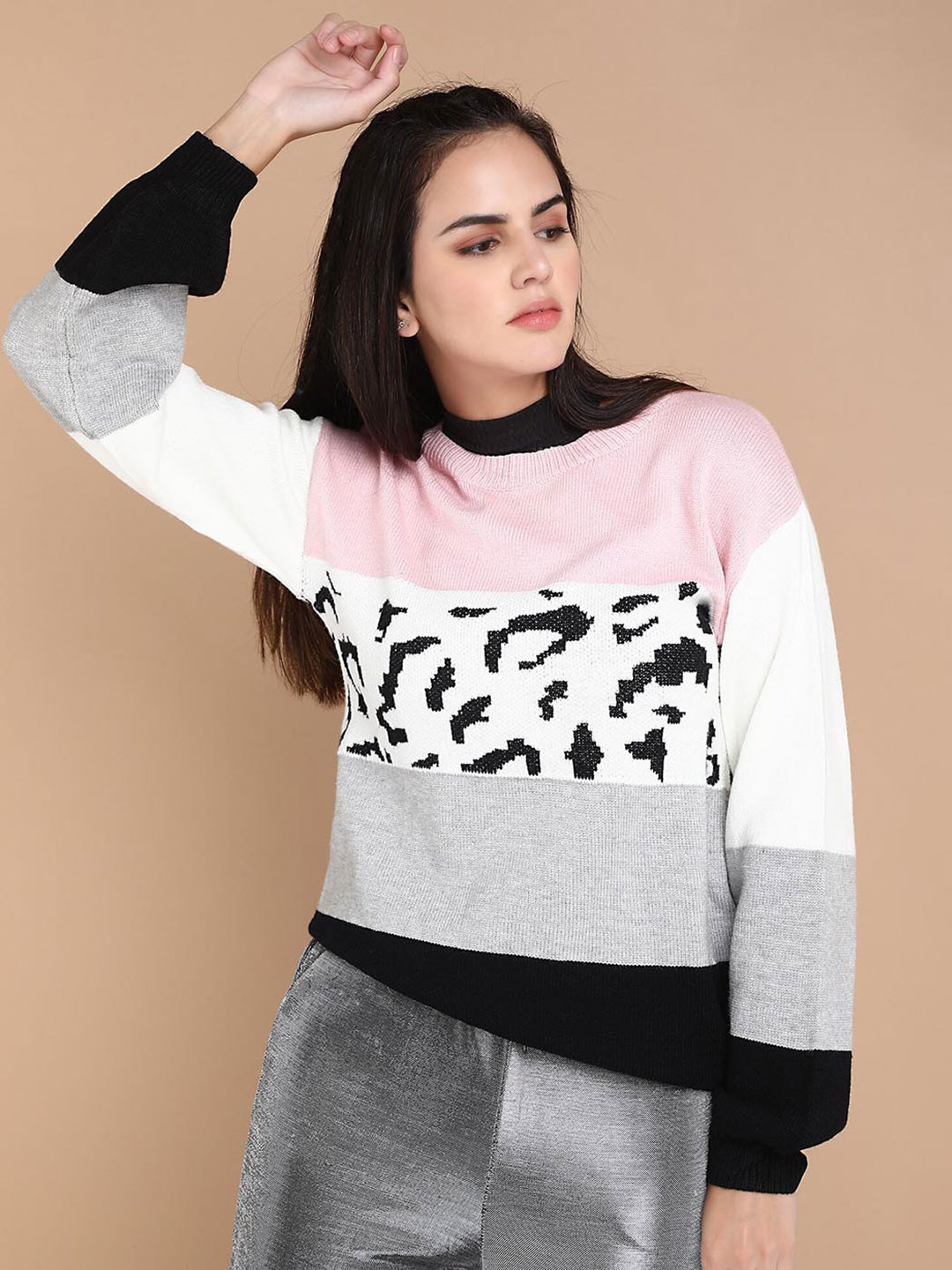 

LULU & SKY Colourblocked Pullover, Grey