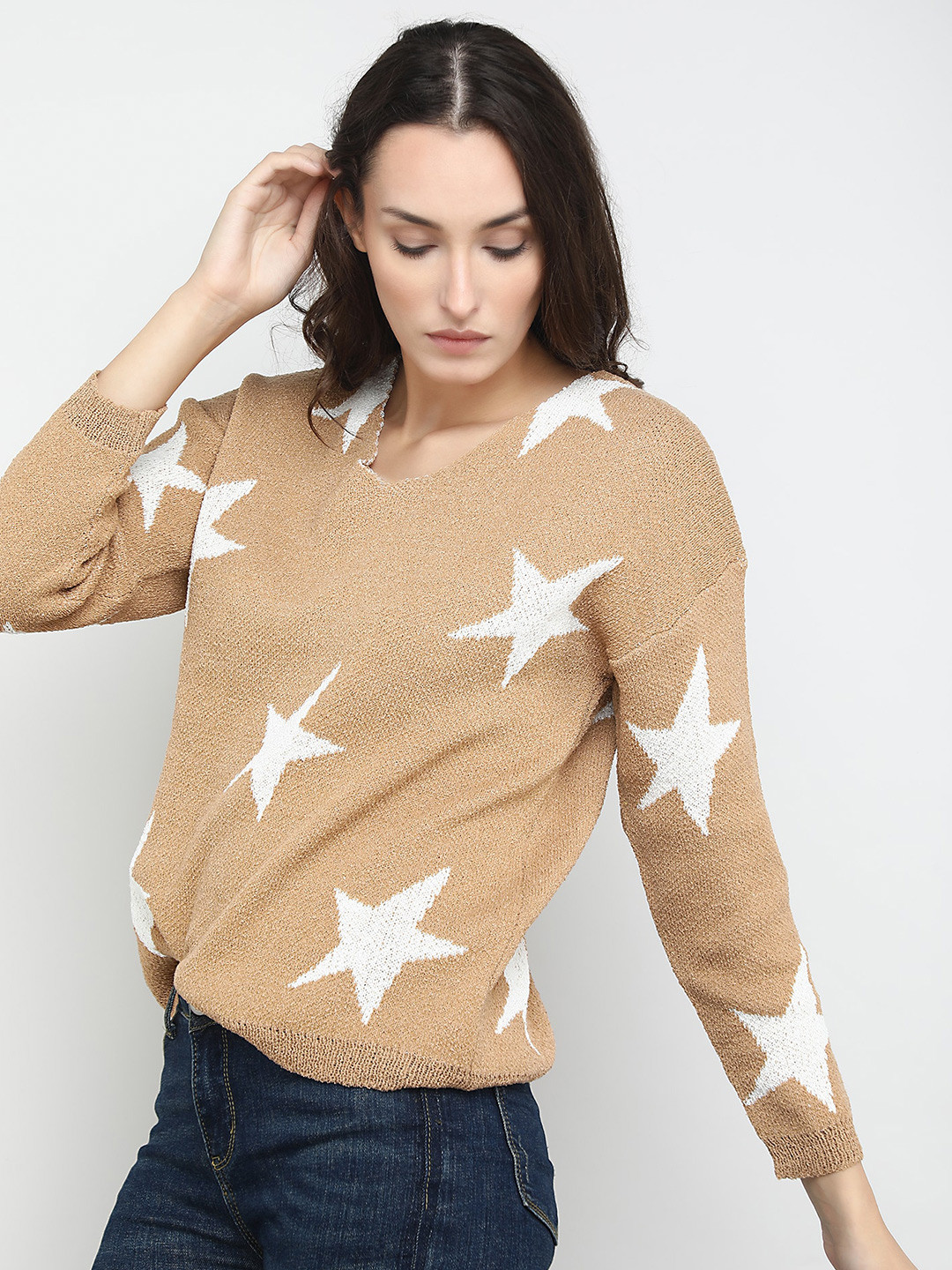 

LULU & SKY Printed Pullover Sweater, Khaki