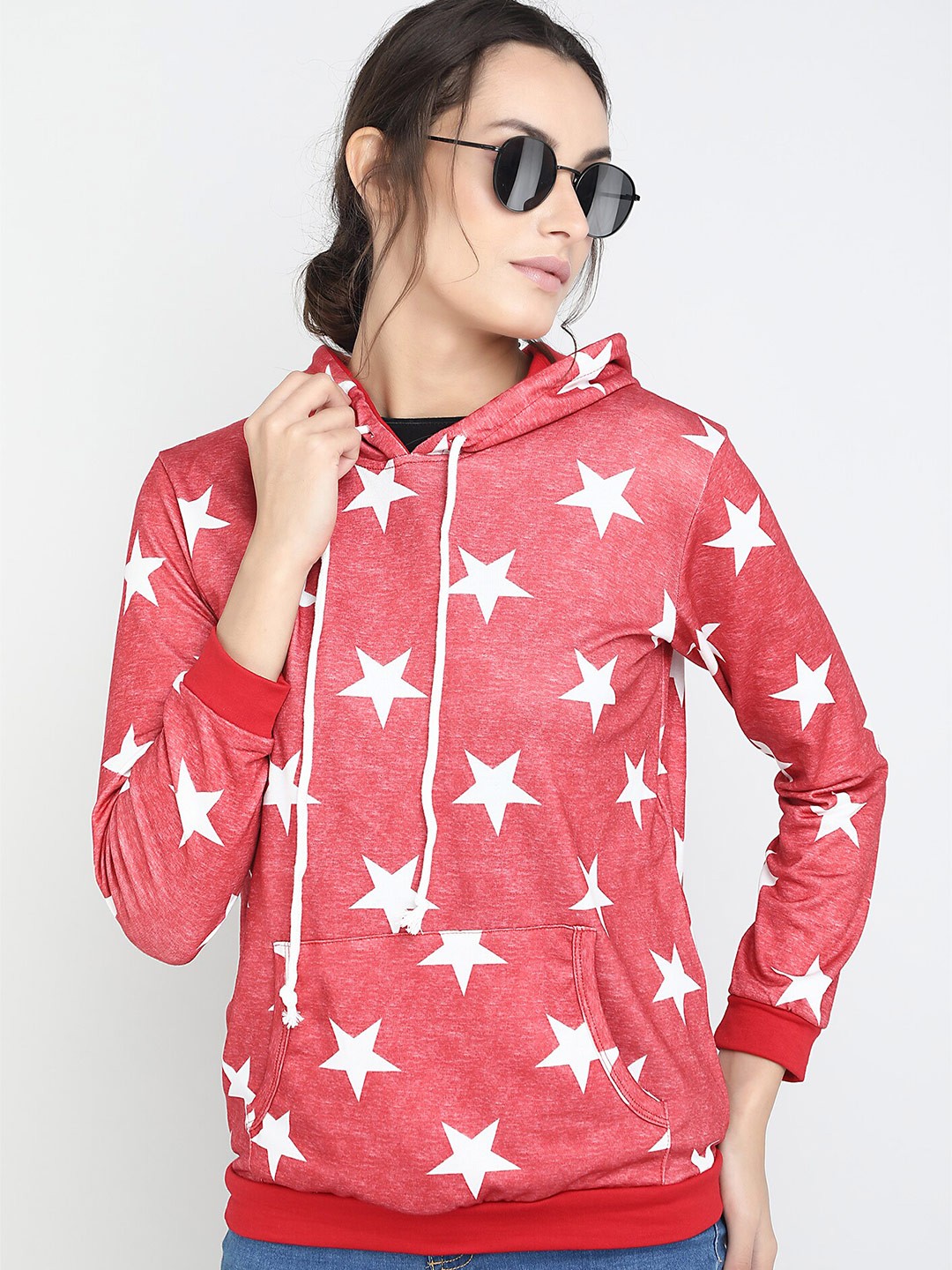 

LULU & SKY Geometric Printed Hooded Sweatshirt, Red