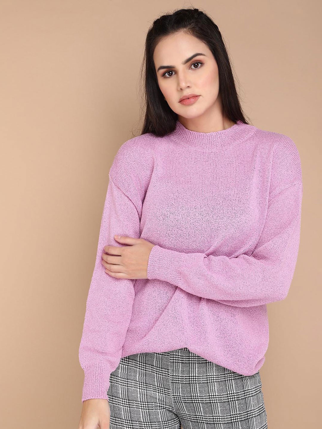

LULU & SKY High Neck Pullover Sweater, Purple