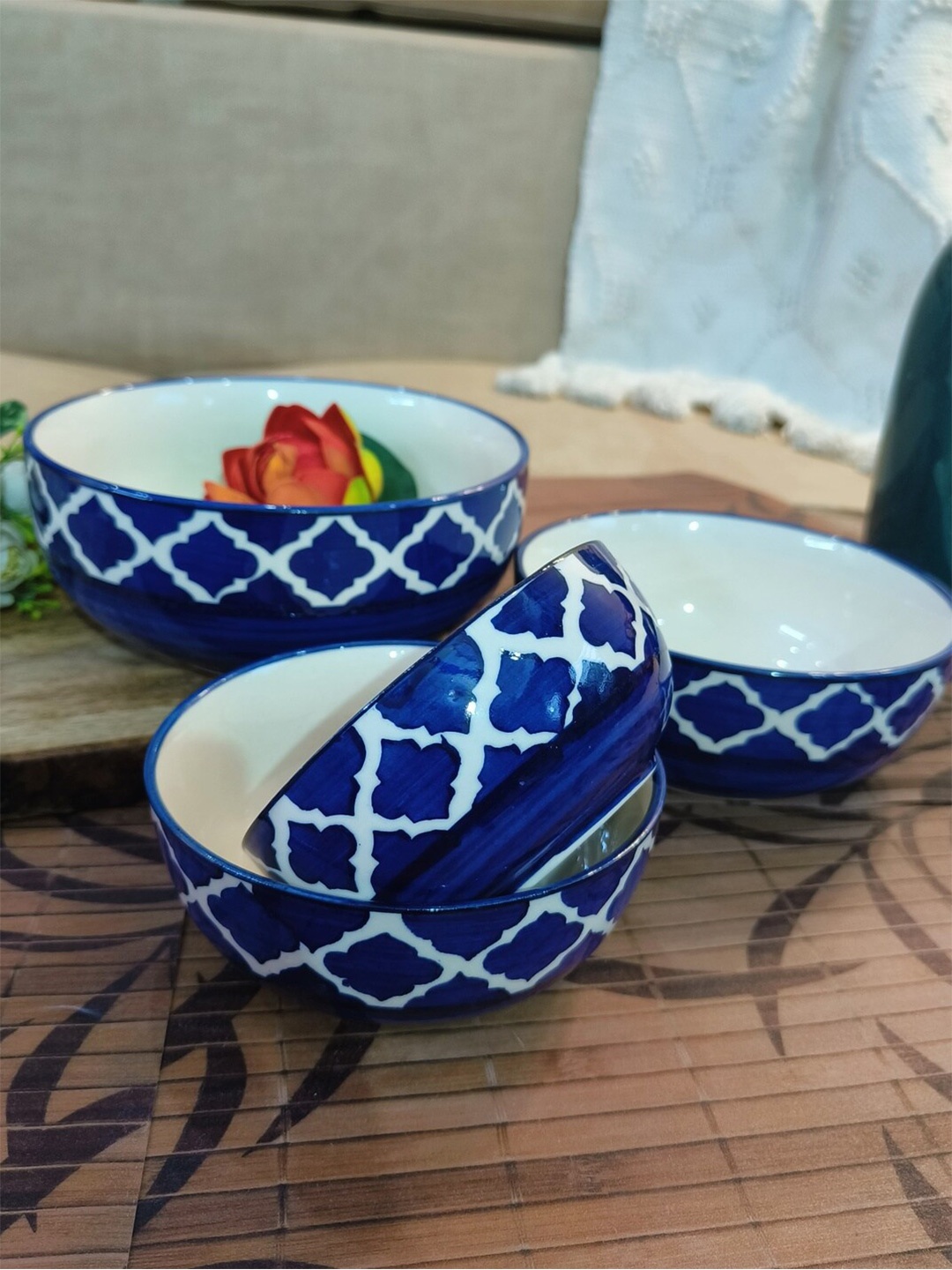 

NIYARA Blue & White 4 Pieces Ceramic Core