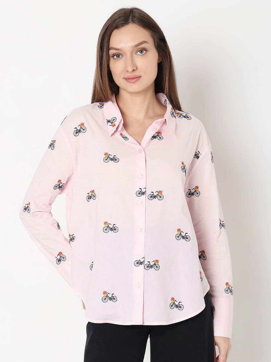 

Vero Moda Conversational Printed Cotton Casual Shirt, Pink