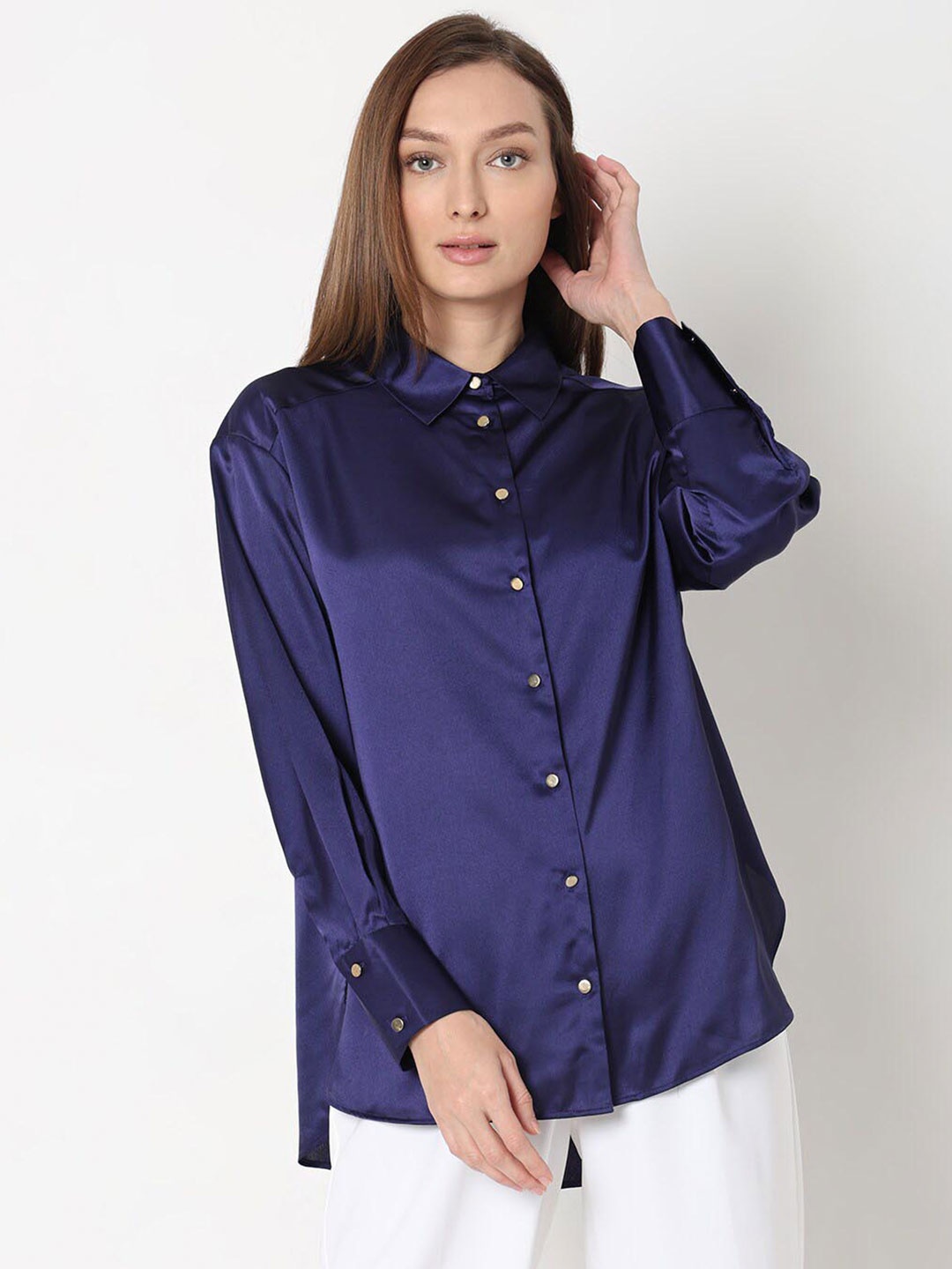 

Vero Moda Women Spread Collar Casual Shirt, Purple