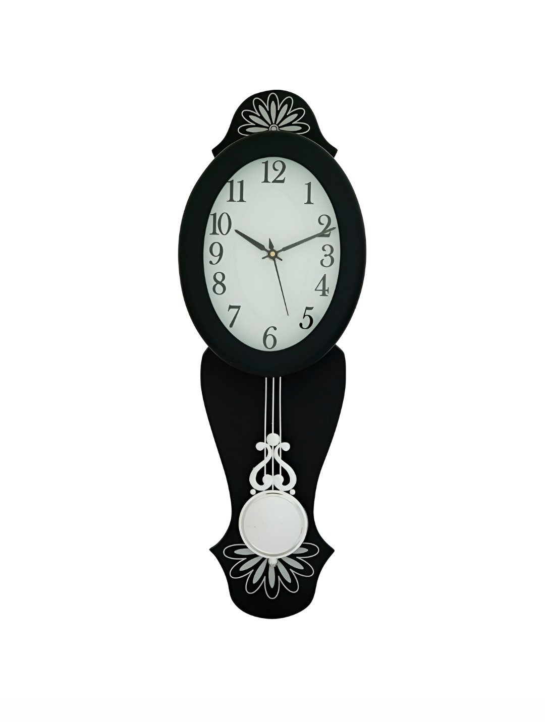 

CHRONIKLE Black Oval Wooden Traditional Wall Clock