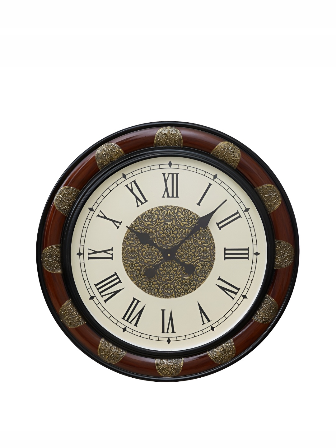 

CHRONIKLE Brown Round Wood Traditional Wall Clock