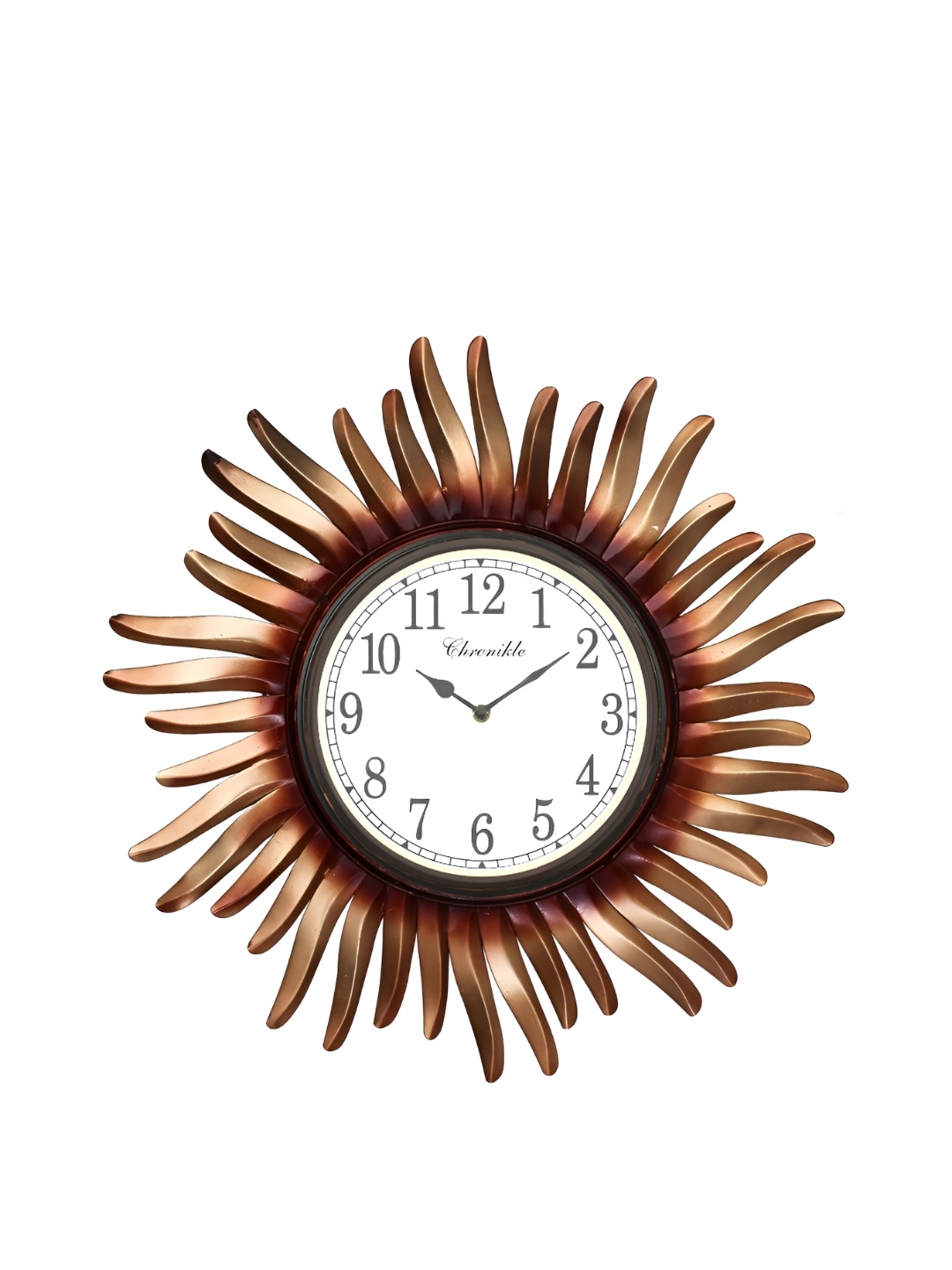 

CHRONIKLE GoldToned and White Round Analogue Contemporary Wall Clock, Gold