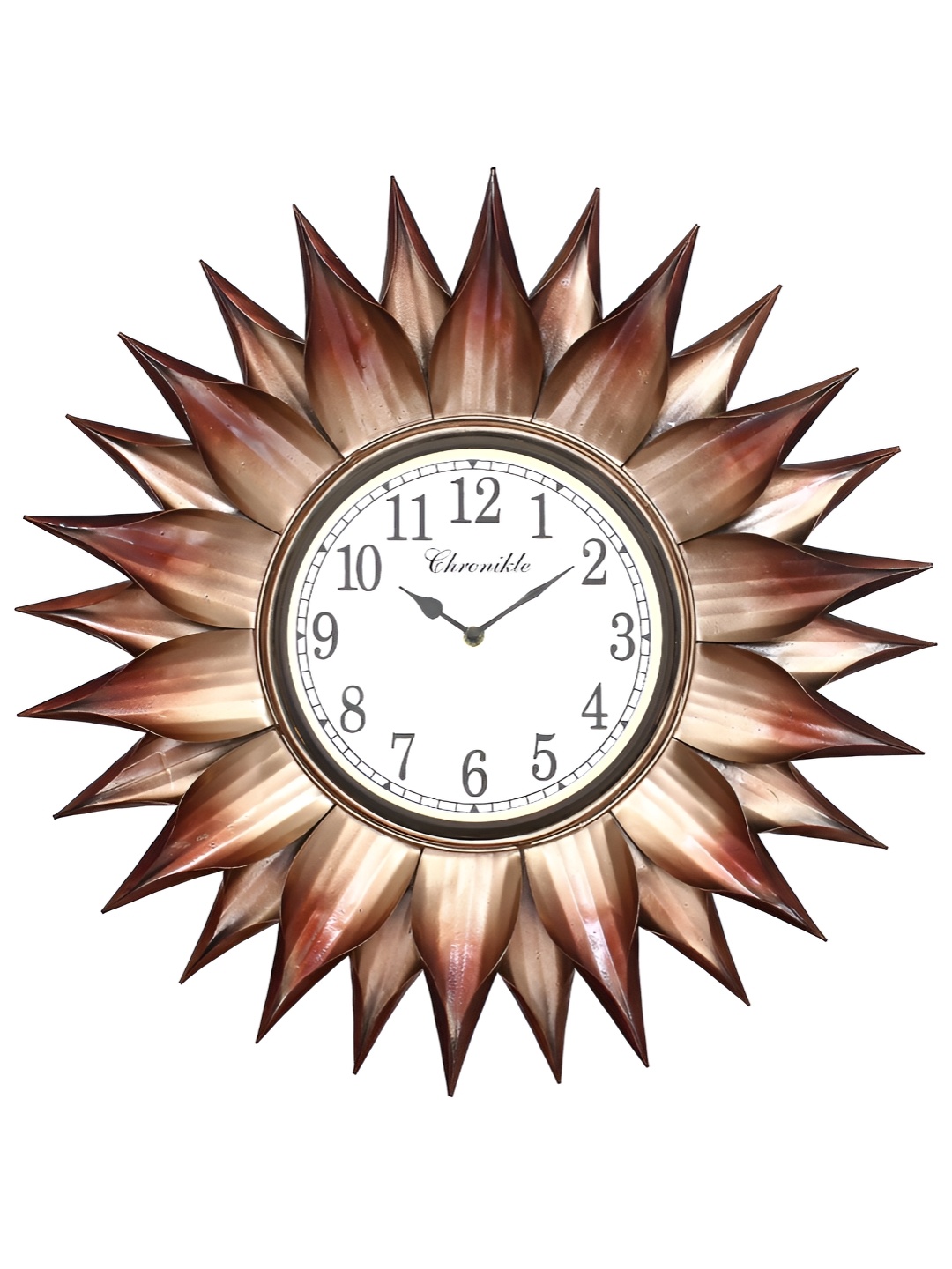 

CHRONIKLE Copper-Toned & White Metal Round Contemporary Wall Clock