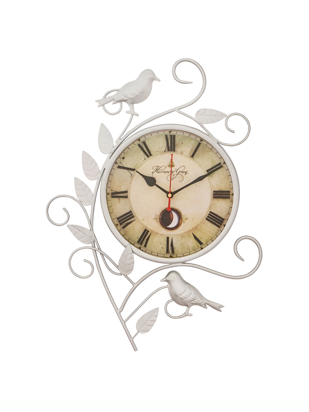 

CHRONIKLE Silver Toned & Brown Metal Round Textured Contemporary Wall Clock