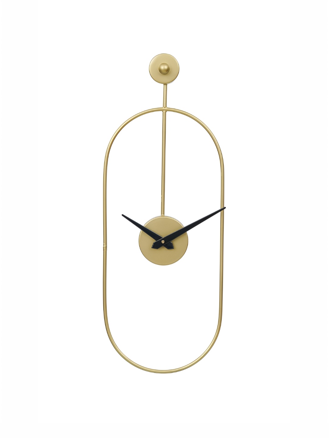 

CHRONIKLE Gold Toned Oval Metal Traditional Wall Clock