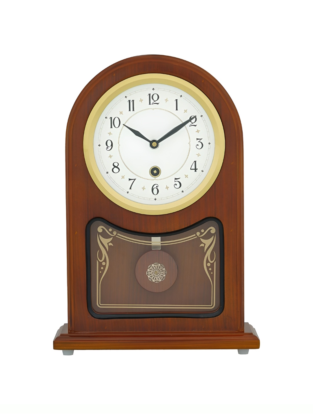 

CHRONIKLE Brown & White Analogue Contemporary Pendulum Table Clock