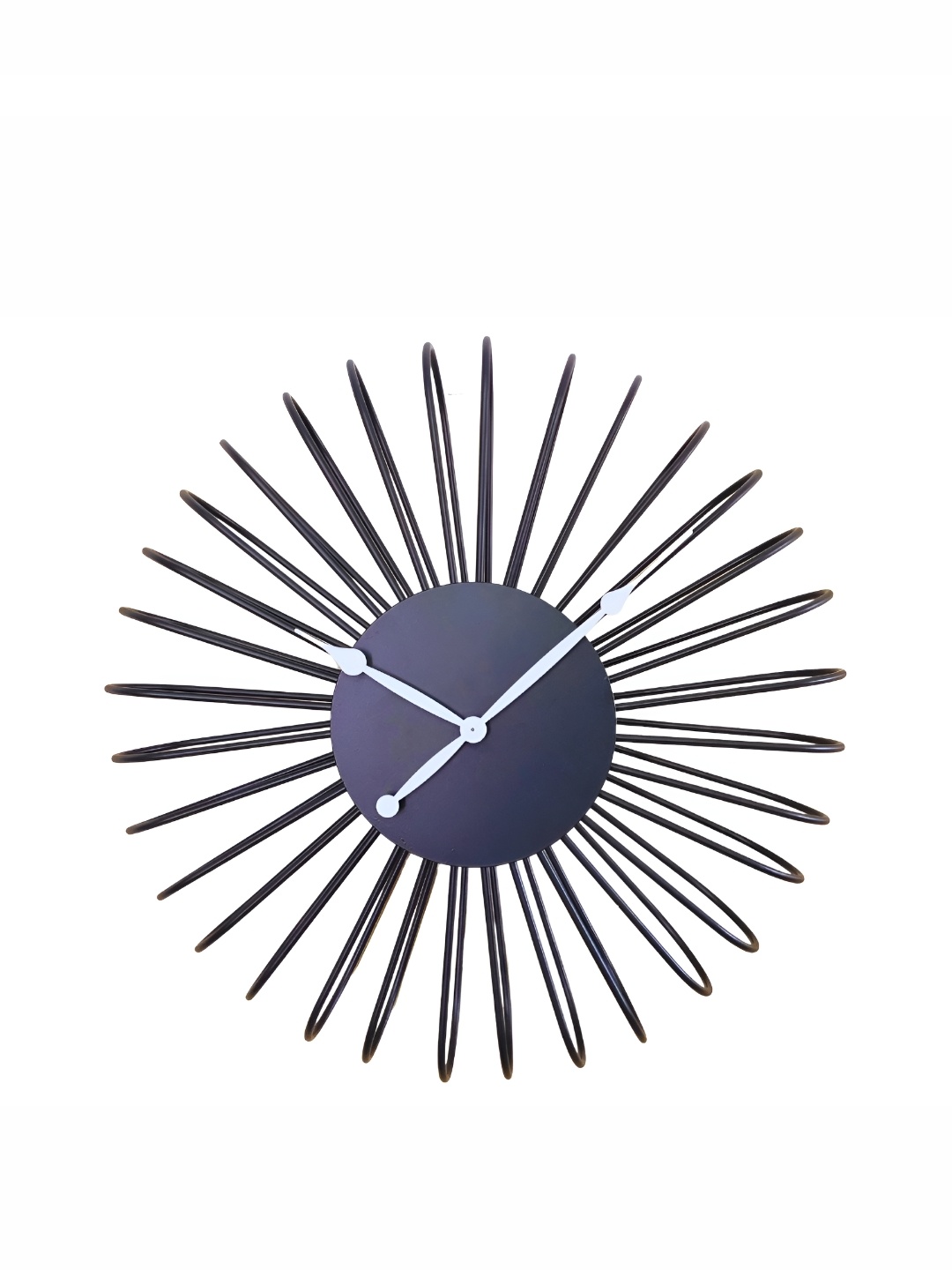 

CHRONIKLE Black & White Metal Textured Round Contemporary Wall Clock