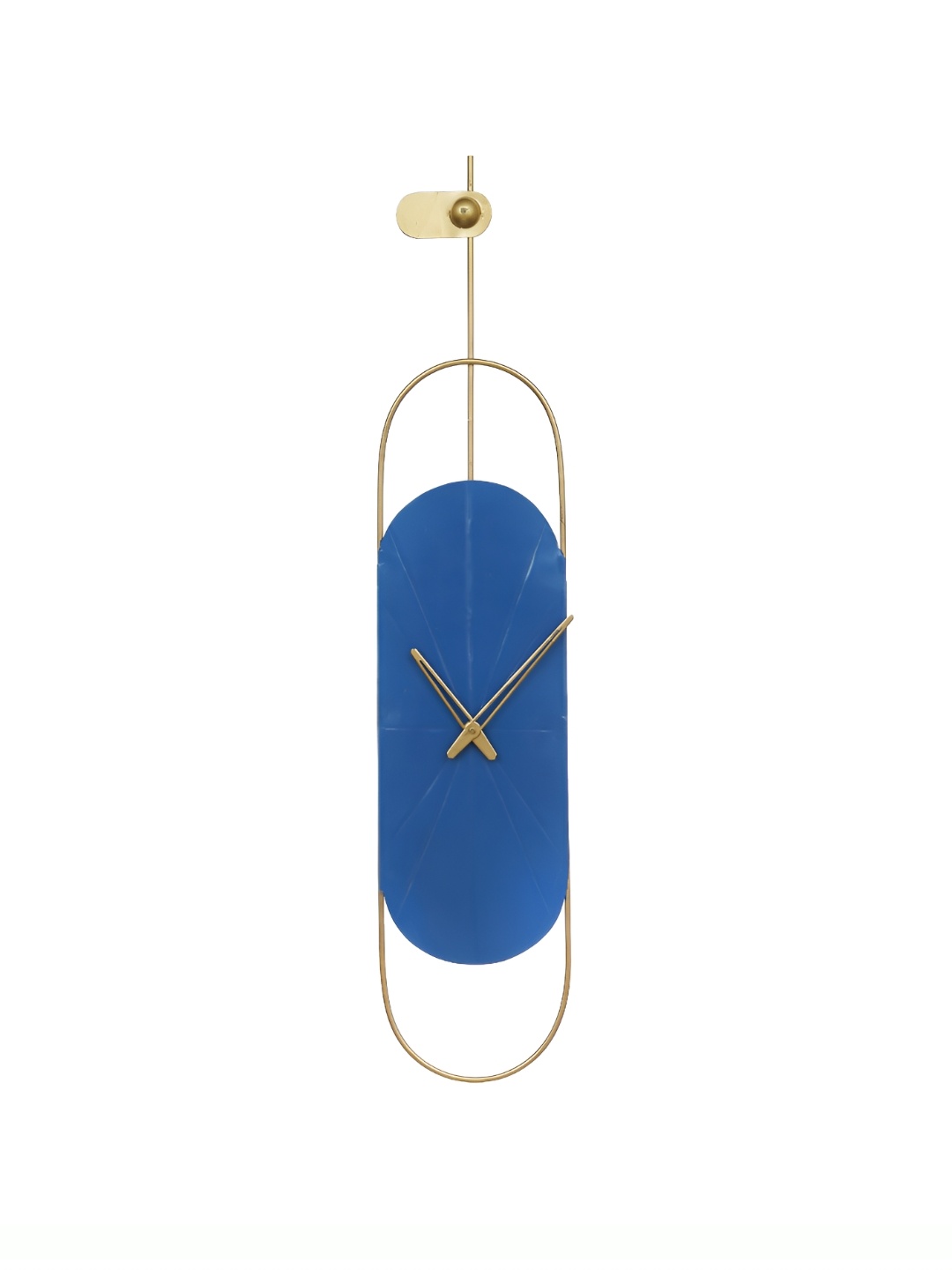 

CHRONIKLE Blue & Gold Toned Rectangle Contemporary Wall Clock