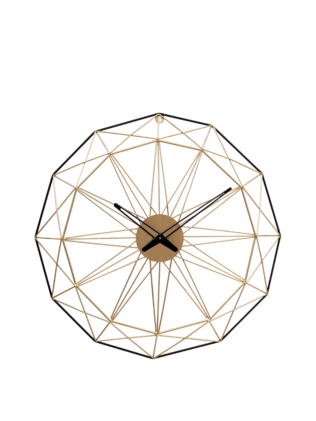 

CHRONIKLE Gold Toned Round Metal Traditional Wall Clock