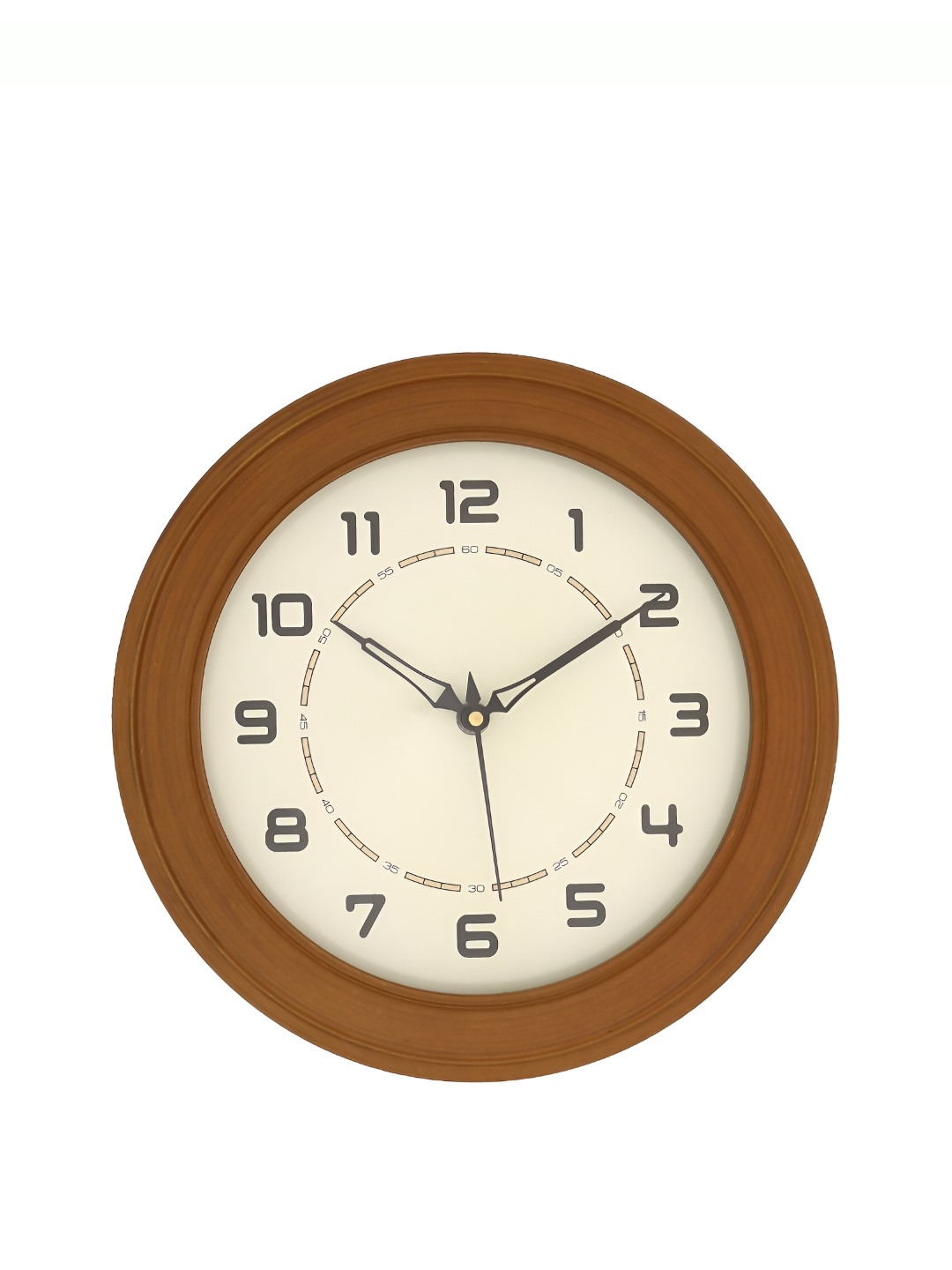 

CHRONIKLE Brown & Beige Wooden Round Contemporary Wall Clock