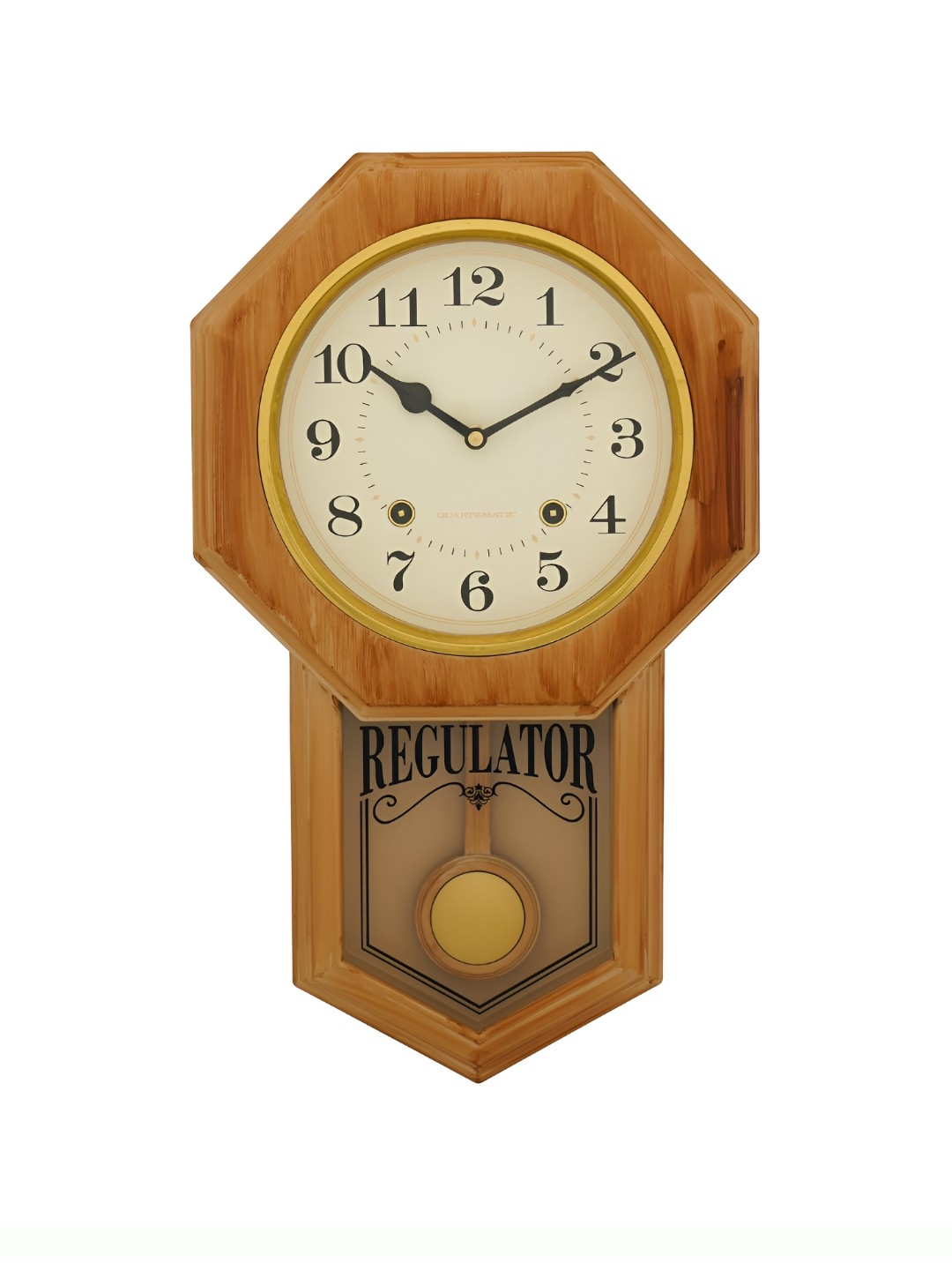 

CHRONIKLE Yellow Round Plastic Traditional Wall Clock