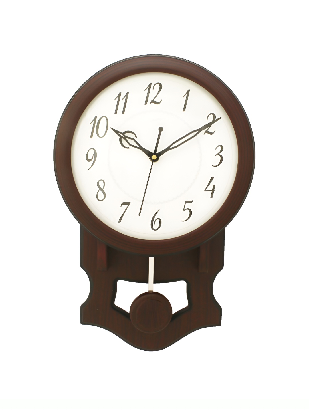 

CHRONIKLE Brown & White Oval Shaped Contemporary Wall Clock
