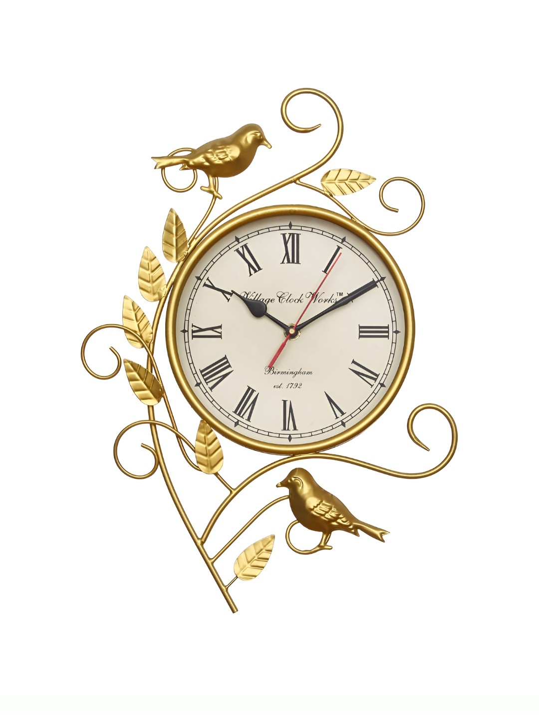 

CHRONIKLE Gold-Toned Printed Metal Round Contemporary Wall Clock