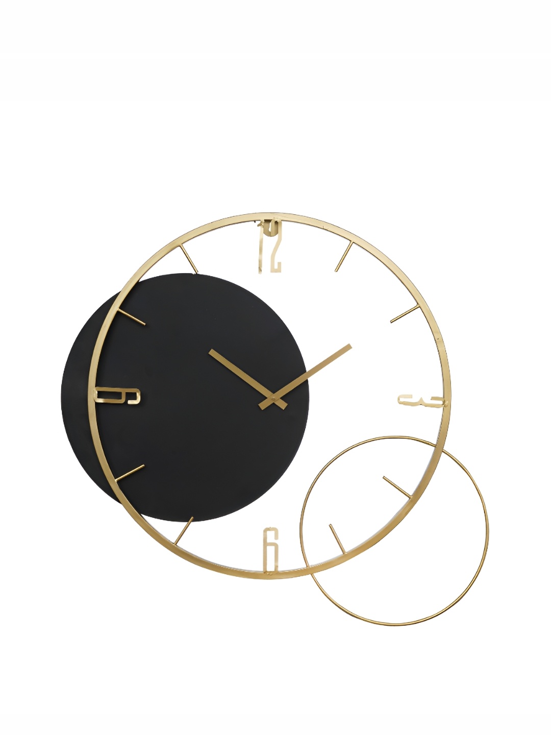 

CHRONIKLE Black and GoldToned Round Analogue Contemporary Wall Clock