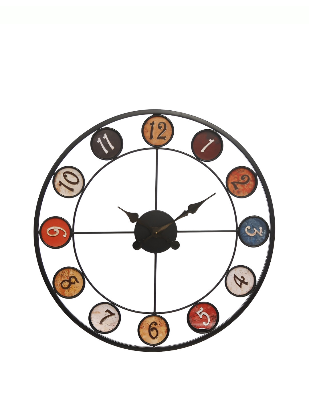 

CHRONIKLE Black & Brown Textured Round Contemporary Wall Clock