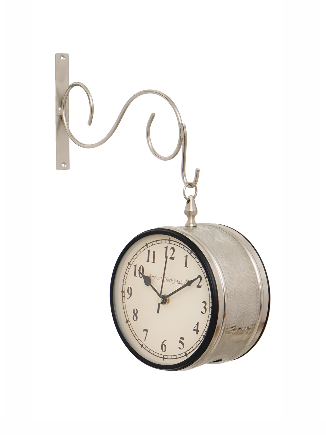 

CHRONIKLE Silver Toned & White Analogue Contemporary Wall Clock