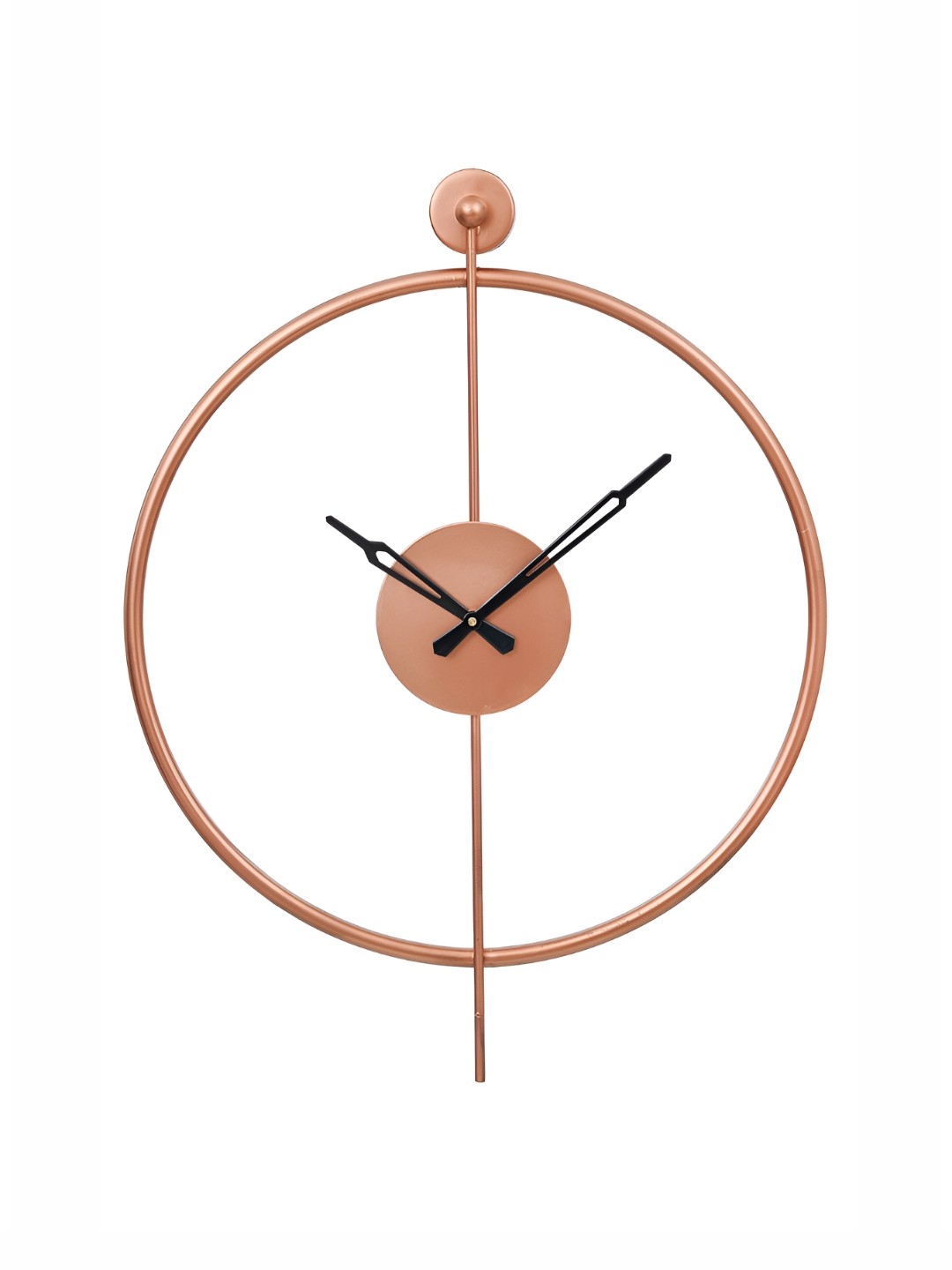 

CHRONIKLE Copper Toned & Black Round Metal Traditional Wall Clock