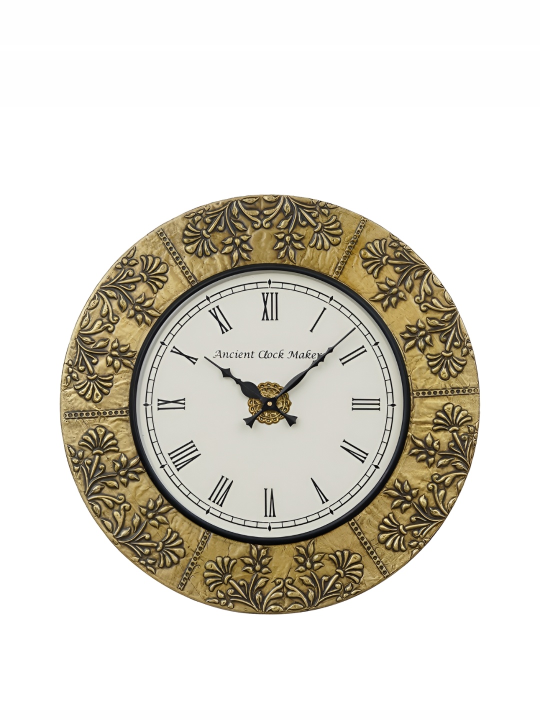

CHRONIKLE Gold-Toned Embellished Analogue Traditional Rounded Wall Clock