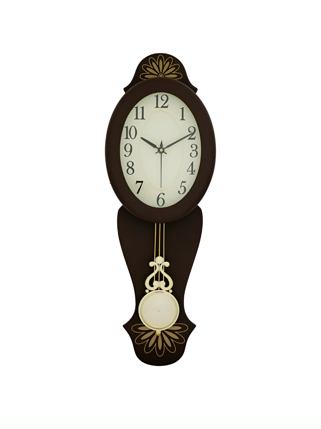 

CHRONIKLE Brown & White Oval Contemporary Wall Clock
