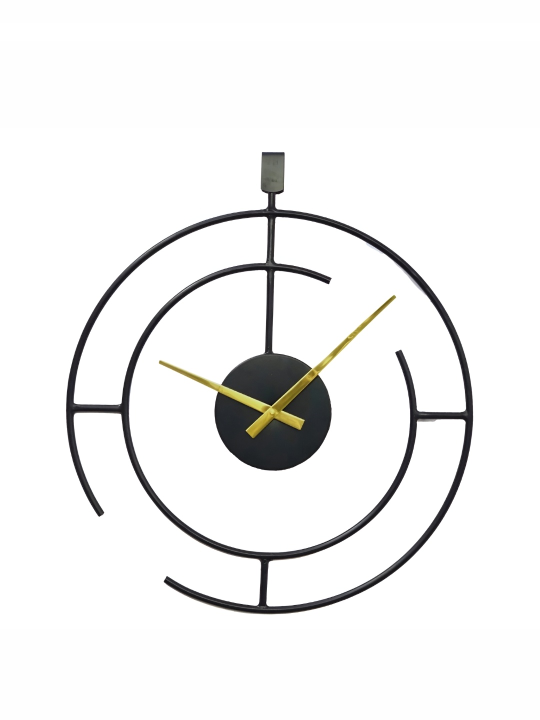 

CHRONIKLE Black & Gold Toned Round Contemporary Wall Clock