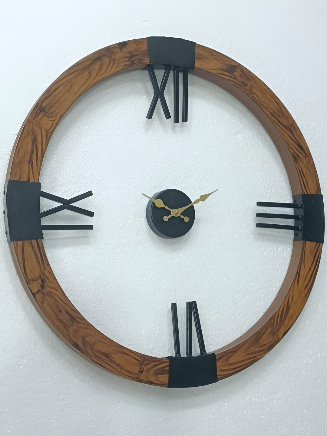 

CHRONIKLE Brown & Black Analogue Contemporary Wooden Wall Clock